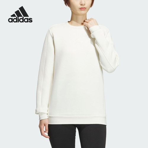 阿迪达斯女士圆领卫衣套头衫