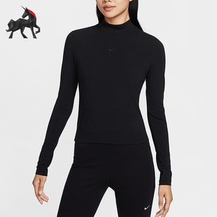 款 2025秋季 女士刺绣立领修身 长袖 010 Nike 上衣HV5028 耐克正品