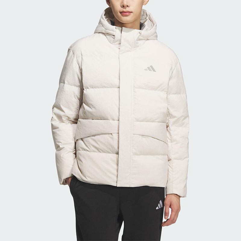 Adidas/阿迪达斯正品LINEAR男女运动日常保暖连帽羽绒服KQ5523