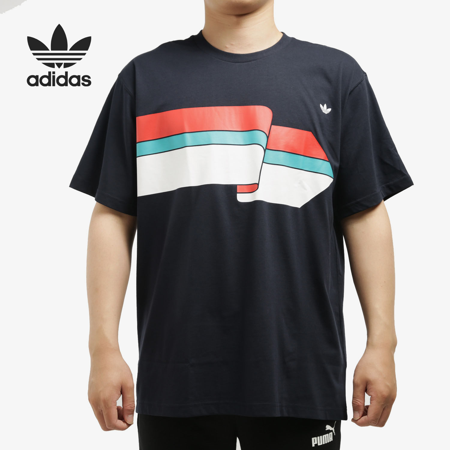 adidas/阿迪达斯正品三叶草2020男子ripple tee圆领短t恤 fm1548