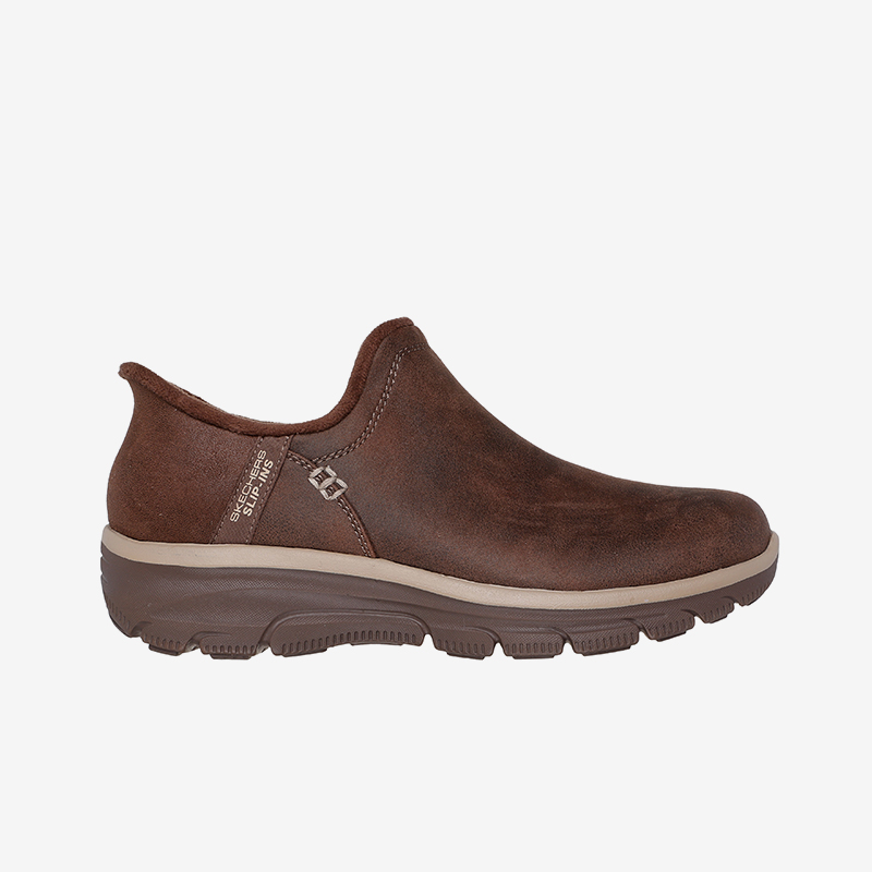 Skechers/斯凯奇正品2024冬季新款女士加绒保暖一脚蹬休闲鞋