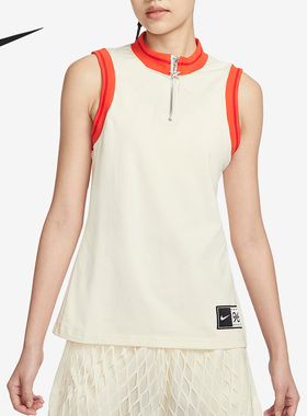 Nike/耐克官方正品夏季女子健身半拉链运动背心T恤DV8290-113