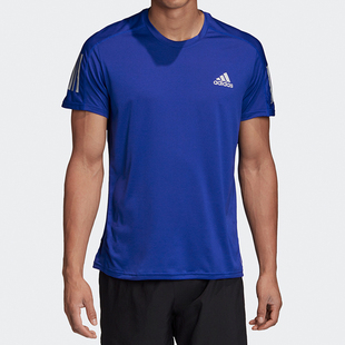 蓝色跑步训练运动半袖 Adidas 夏新款 短袖 FS9800 阿迪达斯正品