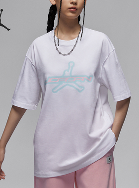Nike/耐克官方正品JORDAN女士圆领宽松运动休闲短袖T恤HM4904-100
