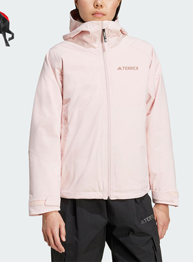 Adidas/阿迪达斯正品2025女士日常保暖休闲三合一冲锋衣JV8702