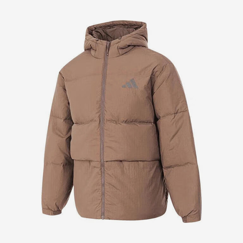 阿迪达斯男士休闲连帽羽绒服