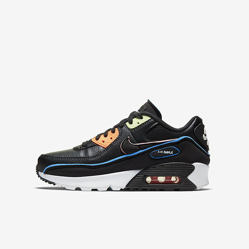 Nike/耐克正品AirMax90SE新款儿童黑色鞋经典跑步鞋CK4068-01
