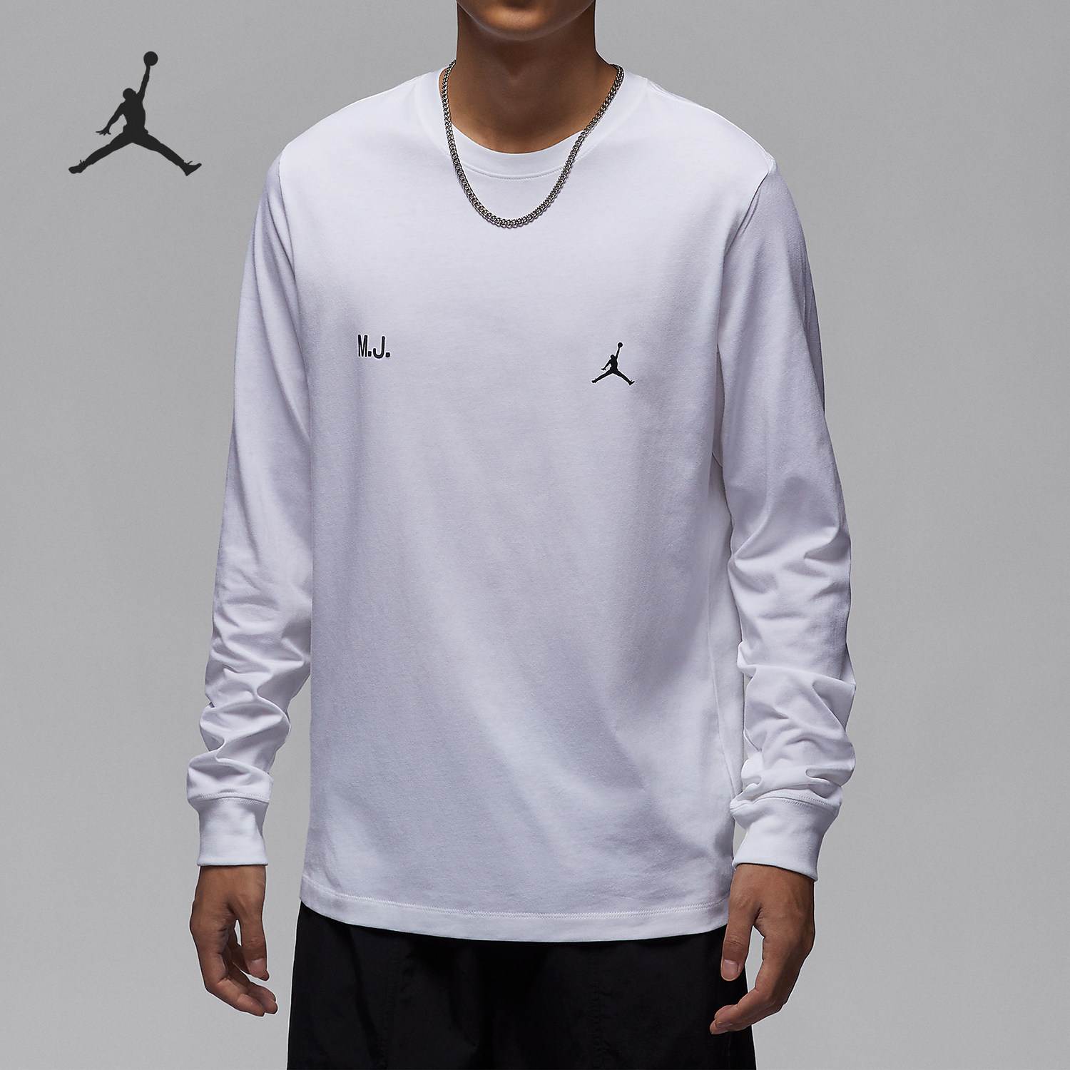 Nike/耐克官方正品JORDAN男士时尚圆领透气运动长袖T恤FZ1935-100,运动服/休闲服装,运动T恤,淘宝优惠券,粉丝福利购,淘宝优惠卷