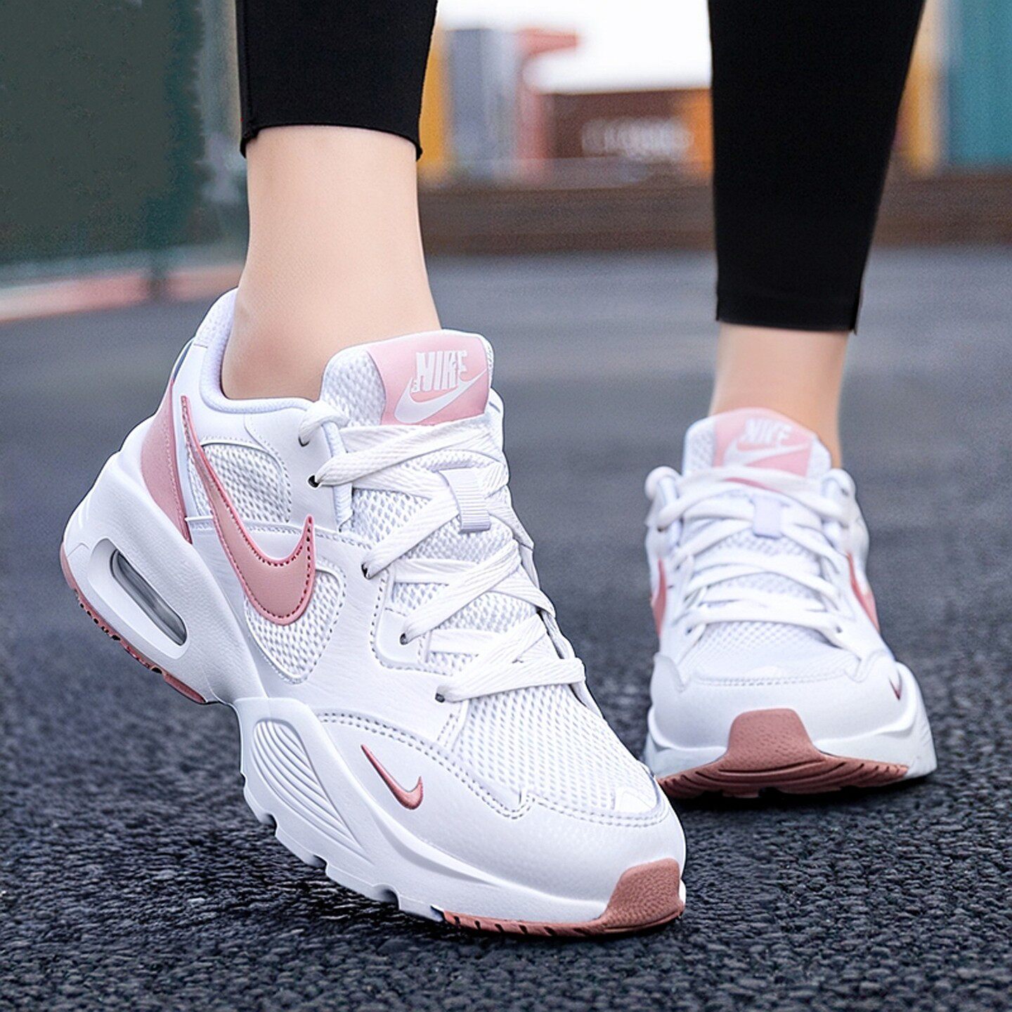 NIKE耐克粉色跑步鞋女鞋新款运动鞋AIR MAX气垫鞋减震低帮休闲鞋