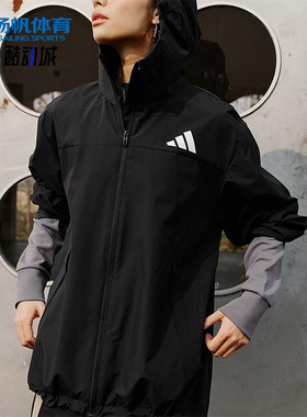 Adidas/阿迪达斯正品WOVEN JACKET男女连帽拒水梭织外套KA9309