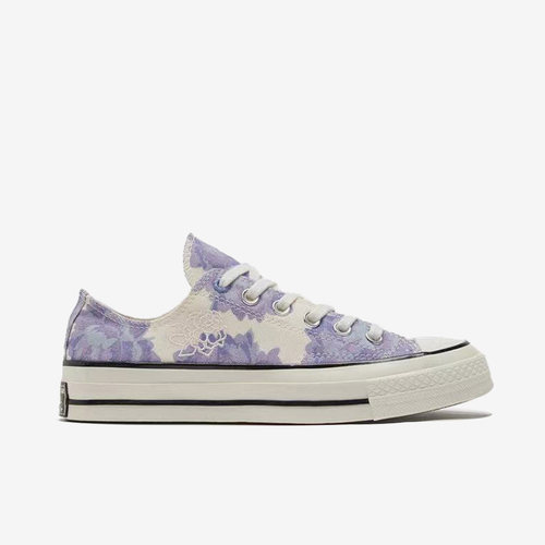 Converse匡威 1970S白紫花卉女板鞋潮流休闲低帮帆布鞋 570581C