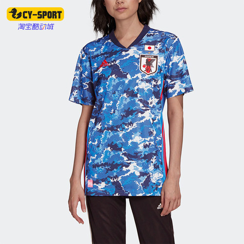 Adidas/阿迪达斯正品夏季女士球迷版经典时尚V领短袖T恤ED7364