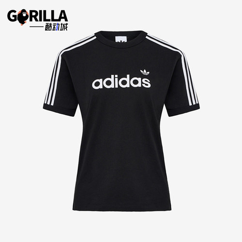 Adidas/阿迪达斯正品三叶草LINEART-SHIRT新款经典短袖T恤HZ9542