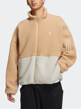 Adidas/阿迪达斯正品26夏立领羊羔绒保暖夹克男子运动外套HP1423