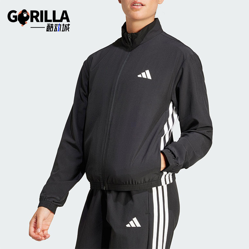 Adidas/阿迪达斯正品25新款女士经典梭织训练运动跑步外套JD6539