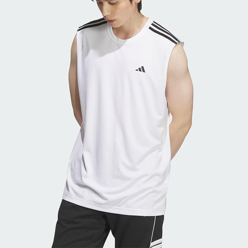 Adidas/阿迪达斯2025夏男女透气经典宽松训练无袖背心T恤KE5907