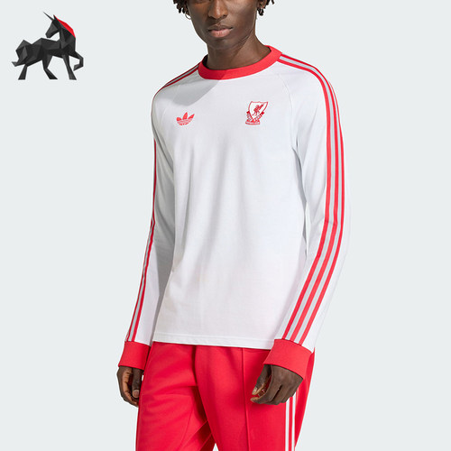 Adidas/阿迪达斯正品三叶草男士圆领时尚经典针织长袖T恤JZ2543