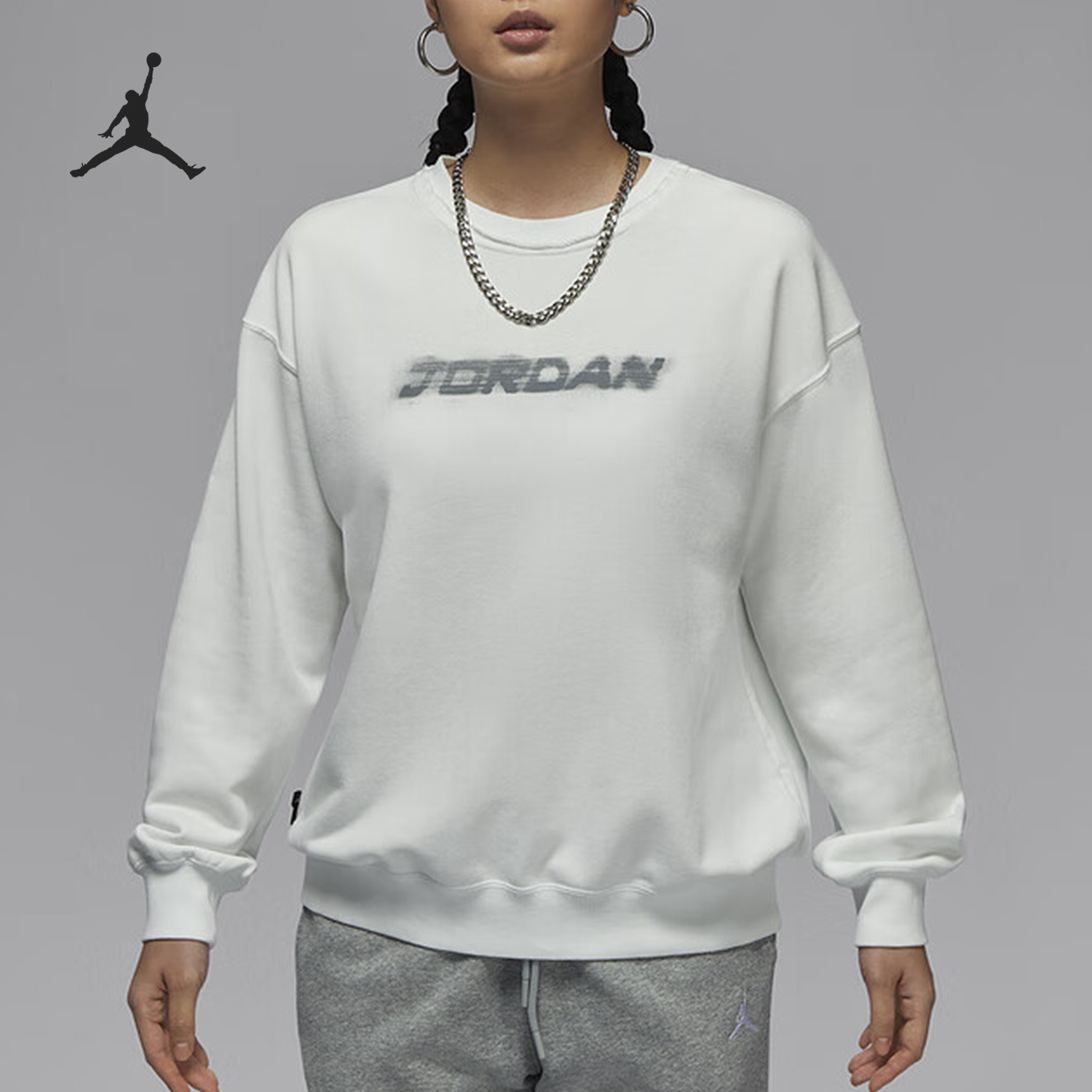 Nike/耐克正品新款女士宽松水洗做旧透气印花卫衣HV8954-121