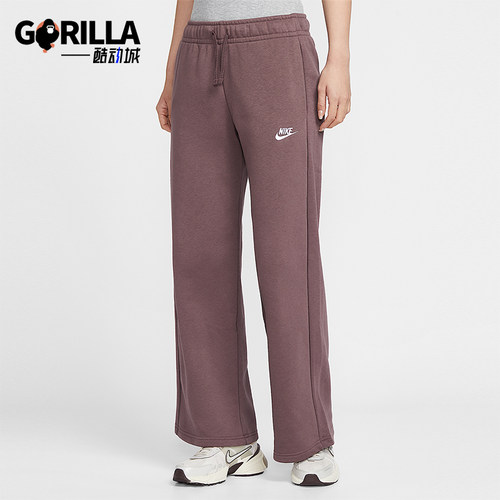 Nike/耐克正品2025冬季款女士日常针织刺绣直筒长裤FB2728-502