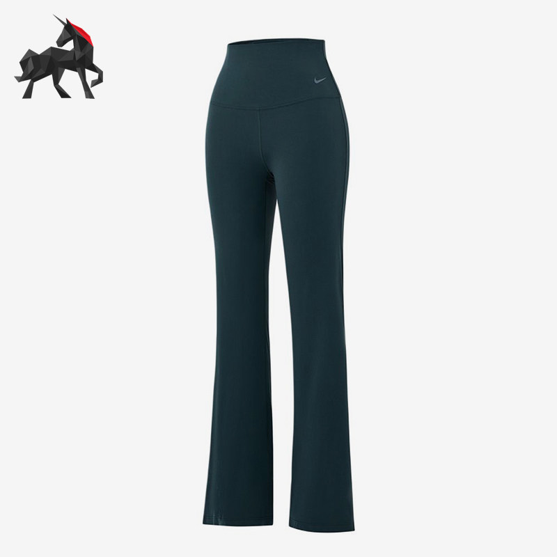 Nike/耐克正品S新款女深绿色瑜伽健身喇叭经典运动长裤FV7922-390