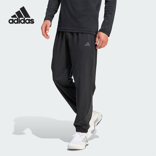 Adidas/阿迪达斯正品2026男士休闲训练梭织健身运动长裤KT3131