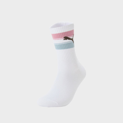 Puma彪马正品Heritage Stripe男女撞色休闲运动中筒袜952088-01