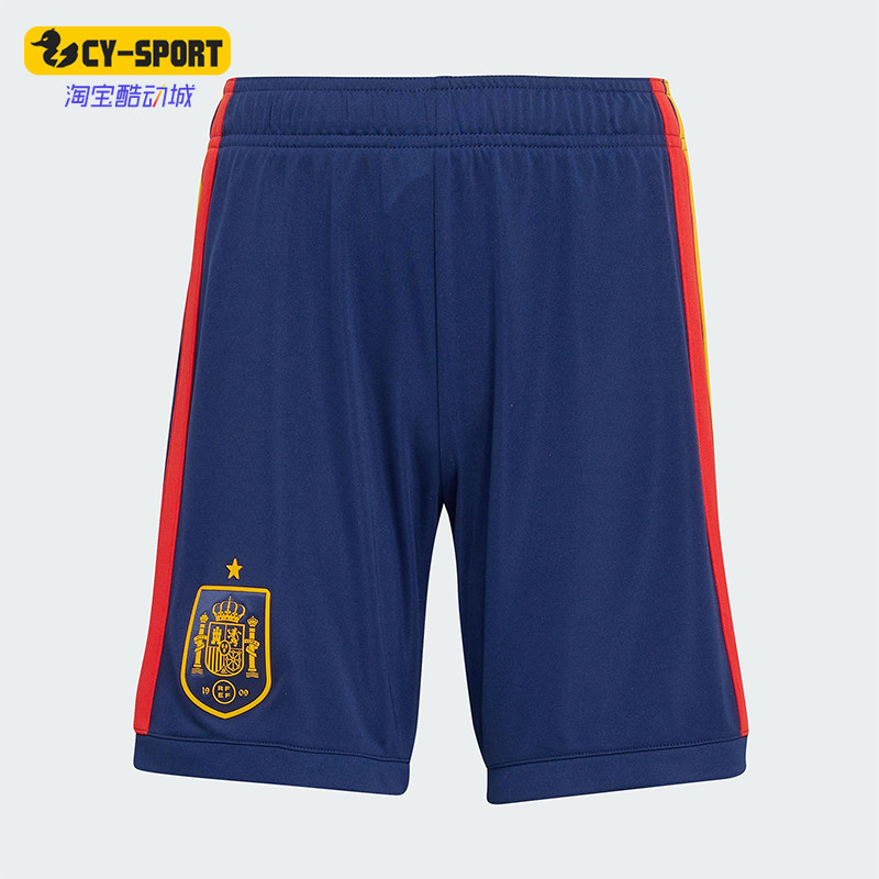 Adidas/阿迪达斯正品2025大童运动松紧腰耐穿透气足球短裤JZ5760