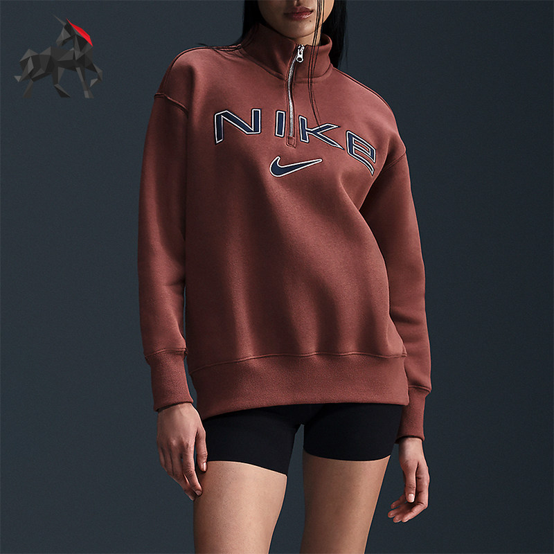 Nike/耐克正品新款女士Oversize风加绒卫衣套头衫FV7680-218