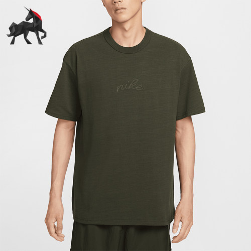 Nike/耐克正品2025秋季款男士套头休闲透气刺绣短袖HQ9239-355