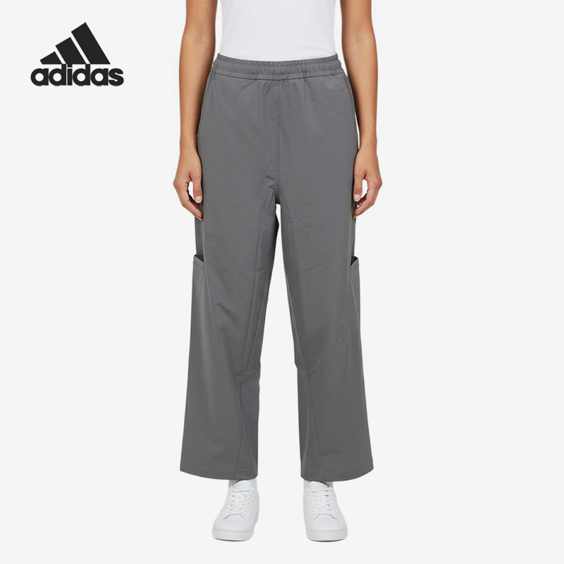 Adidas/阿迪达斯正品纯色中腰松紧休闲裤新款女休闲裤KS0080