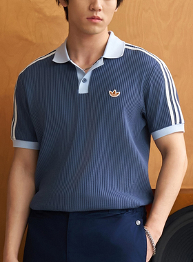 Adidas/阿迪达斯正品三叶草男士针织华夫格运动休闲POLO衫KX1230