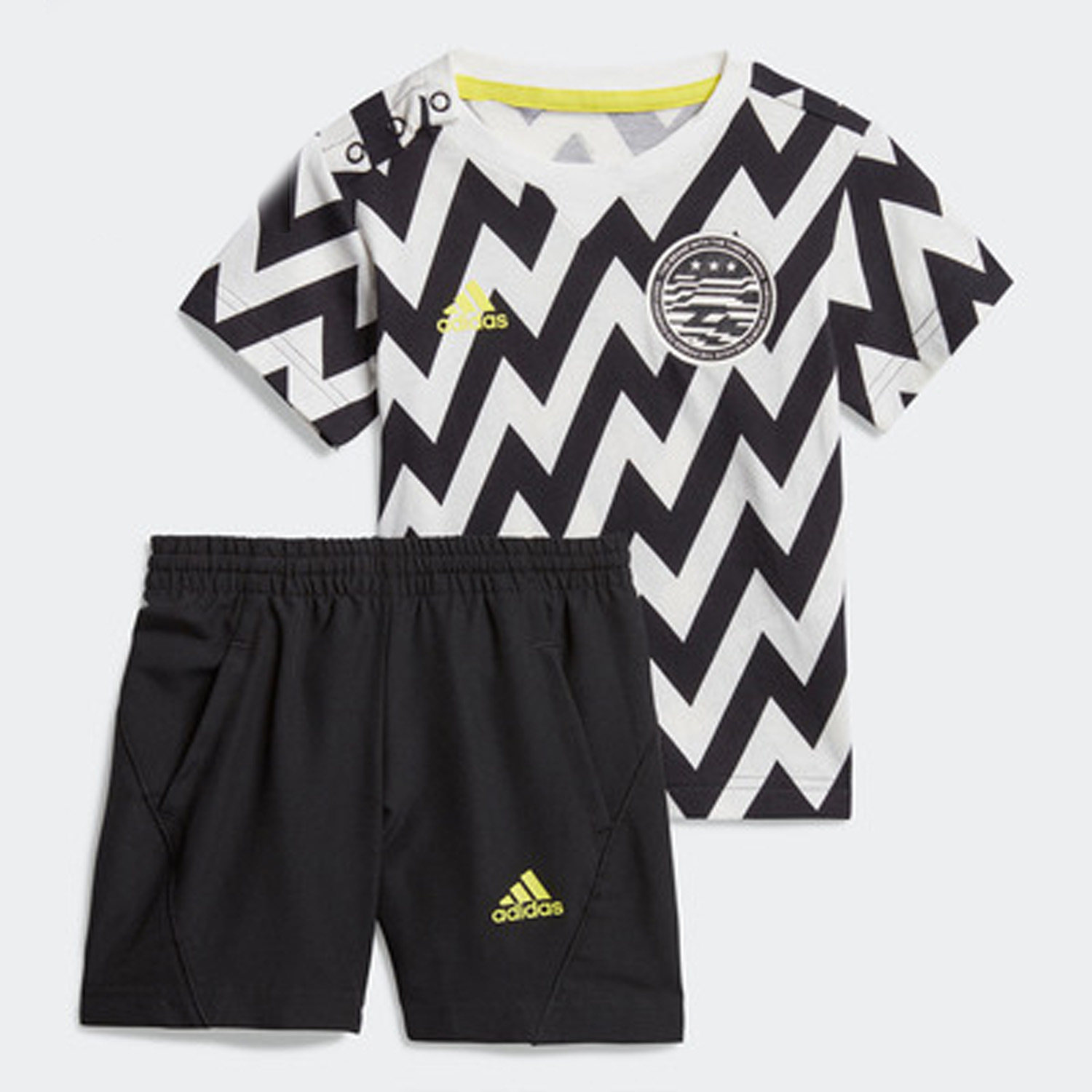Adidas/阿迪达斯正品夏 I FB SET婴童训练短袖运动套装FM6393
