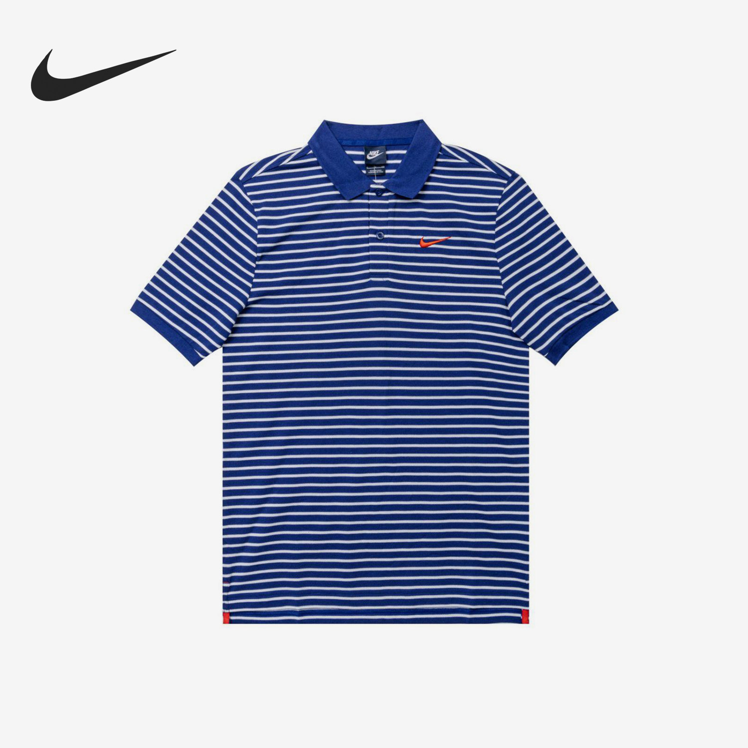 Nike/耐克官方正品时尚男士条纹舒适透气短袖针织衫727690-455