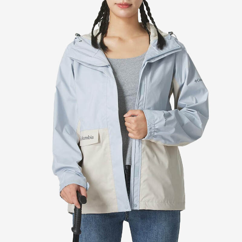 哥伦比亚女士拼接潮流单薄冲锋衣