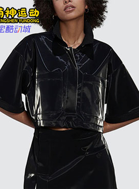 Adidas/阿迪达斯正品三叶草新款女黑色经典街头短袖POLO衫HN1000