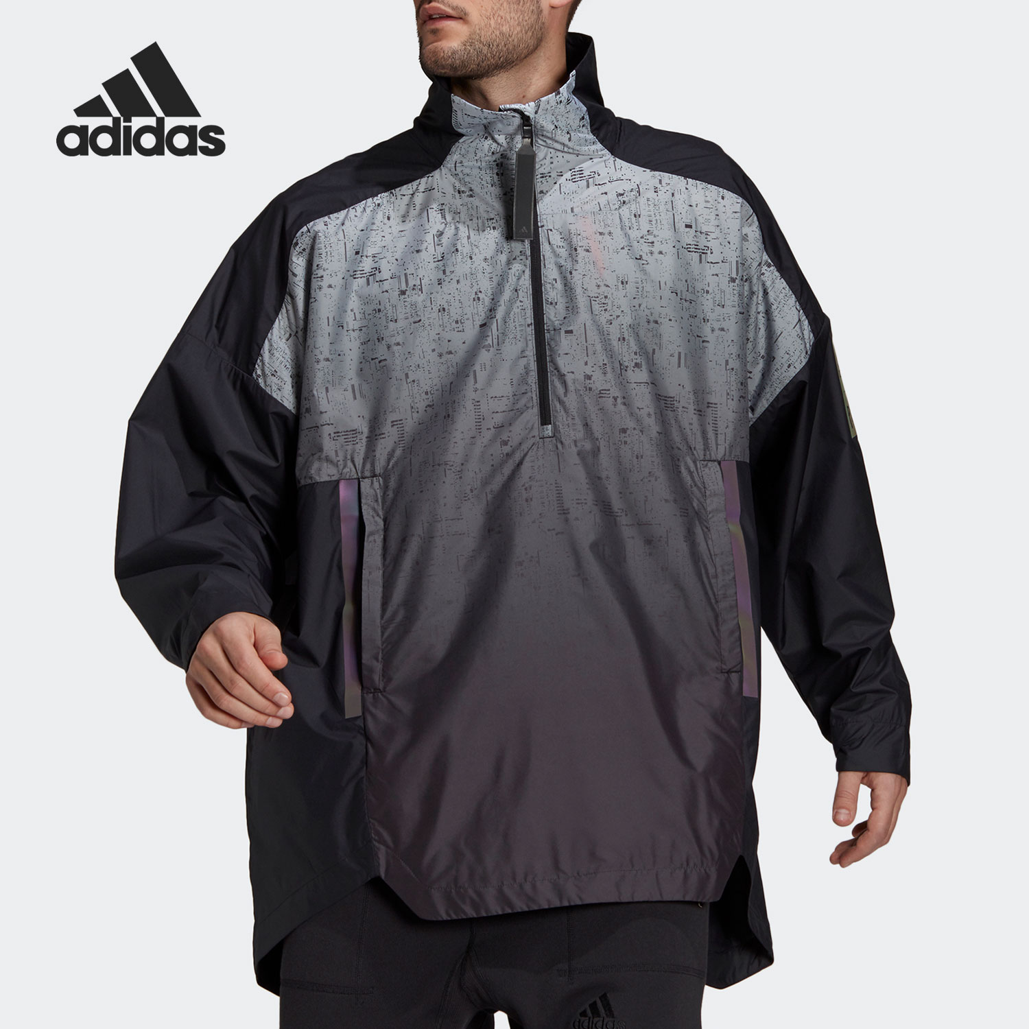 Adidas正品男子户外运动连帽夹克