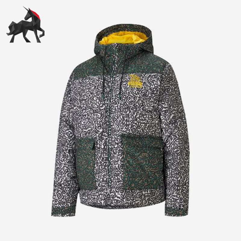 Puma/彪马正品2024秋冬女士保暖印花时尚经典宽松棉服598685-91