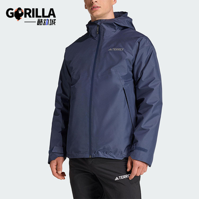 Adidas/阿迪达斯正品男士运动户外连帽三合一羽绒内胆夹克KC8489