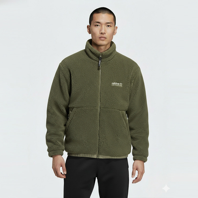 Adidas/阿迪达斯正品三叶草男子复古拼接夏尔巴绒外套 HC0365