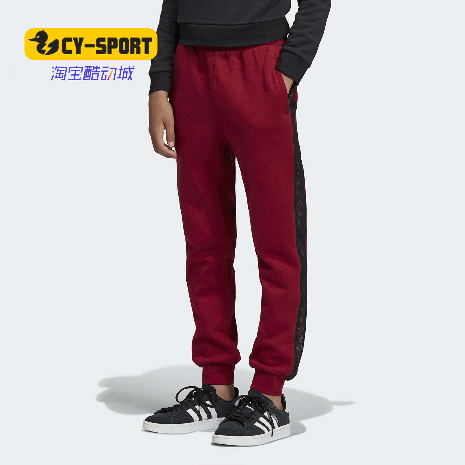 Adidas/阿迪达斯正品三叶草 TAPE PANTS 大童装休闲裤子 EI7455图片