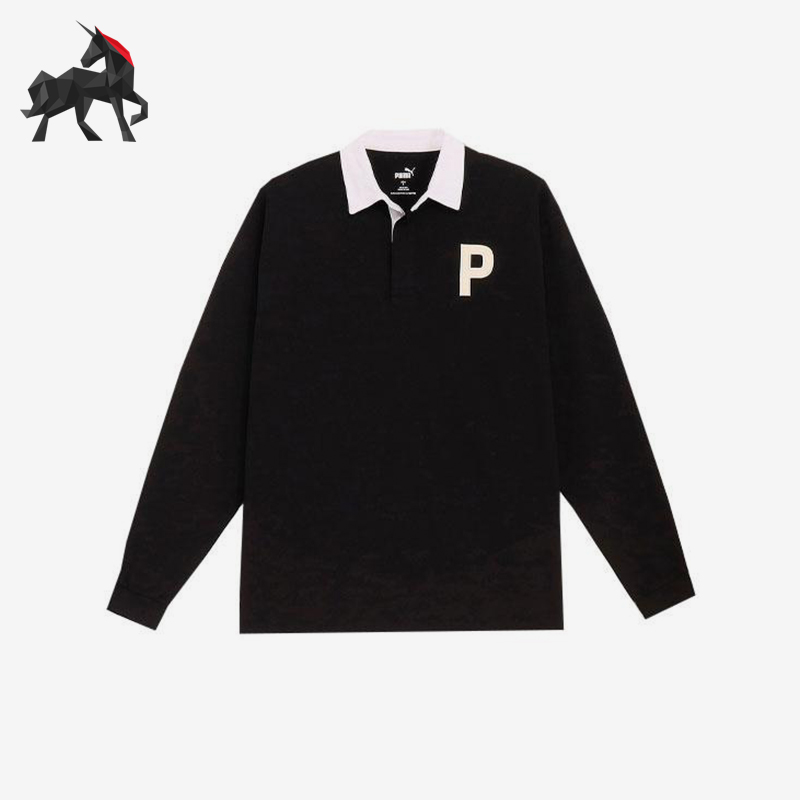 Puma/彪马正品新款男士拼接宽松透气经典翻领长袖POLO衫624880-01