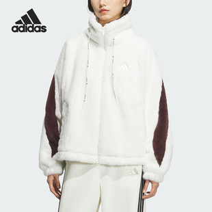 Adidas/阿迪达斯正品2025秋季款女士日常保暖运动宽松外套KC0079