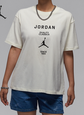 Nike/耐克正品JORDAN女士运动休闲圆领透气短袖T恤FZ0618-133