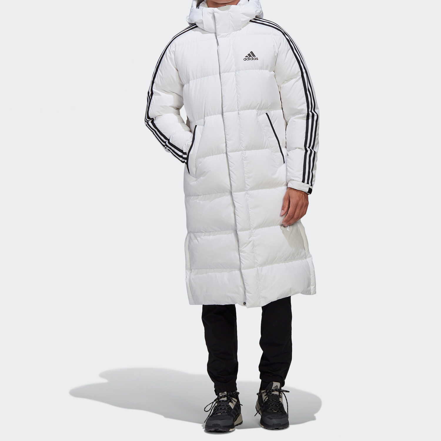 阿迪达斯男子长款运动羽绒服