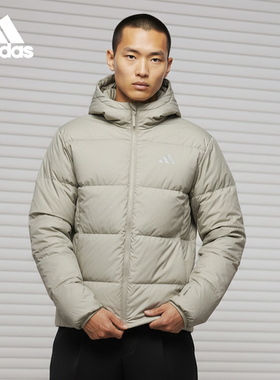 Adidas/阿迪达斯正品2025男士户外连帽日常运动羽绒服KC2479