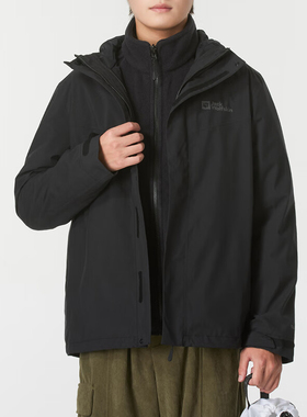 Jack wolfskin/狼爪正品拉链男士三合一冲锋衣A62276-6000