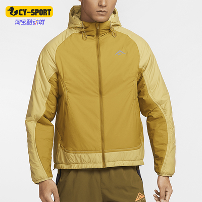 耐克男士运动拼接保暖跑步棉服