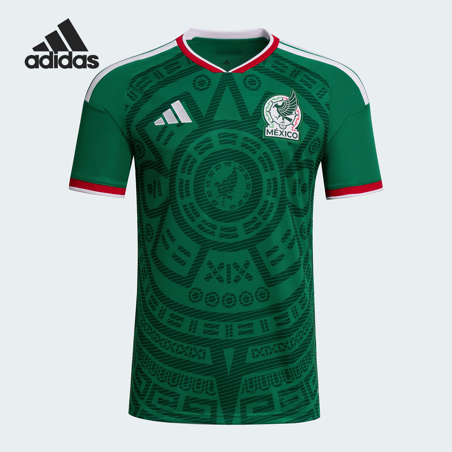 阿迪达斯男士足球套头运动短袖