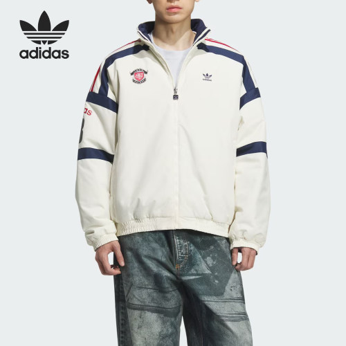 阿迪达斯男士双面穿保暖立领棉服