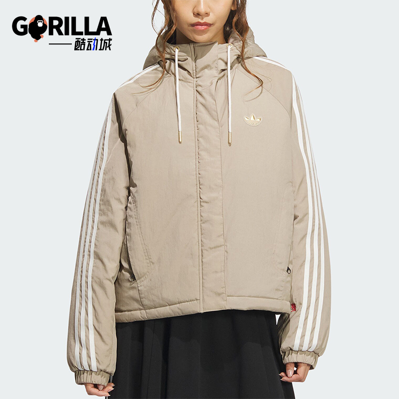 阿迪达斯女士运动连帽棉服